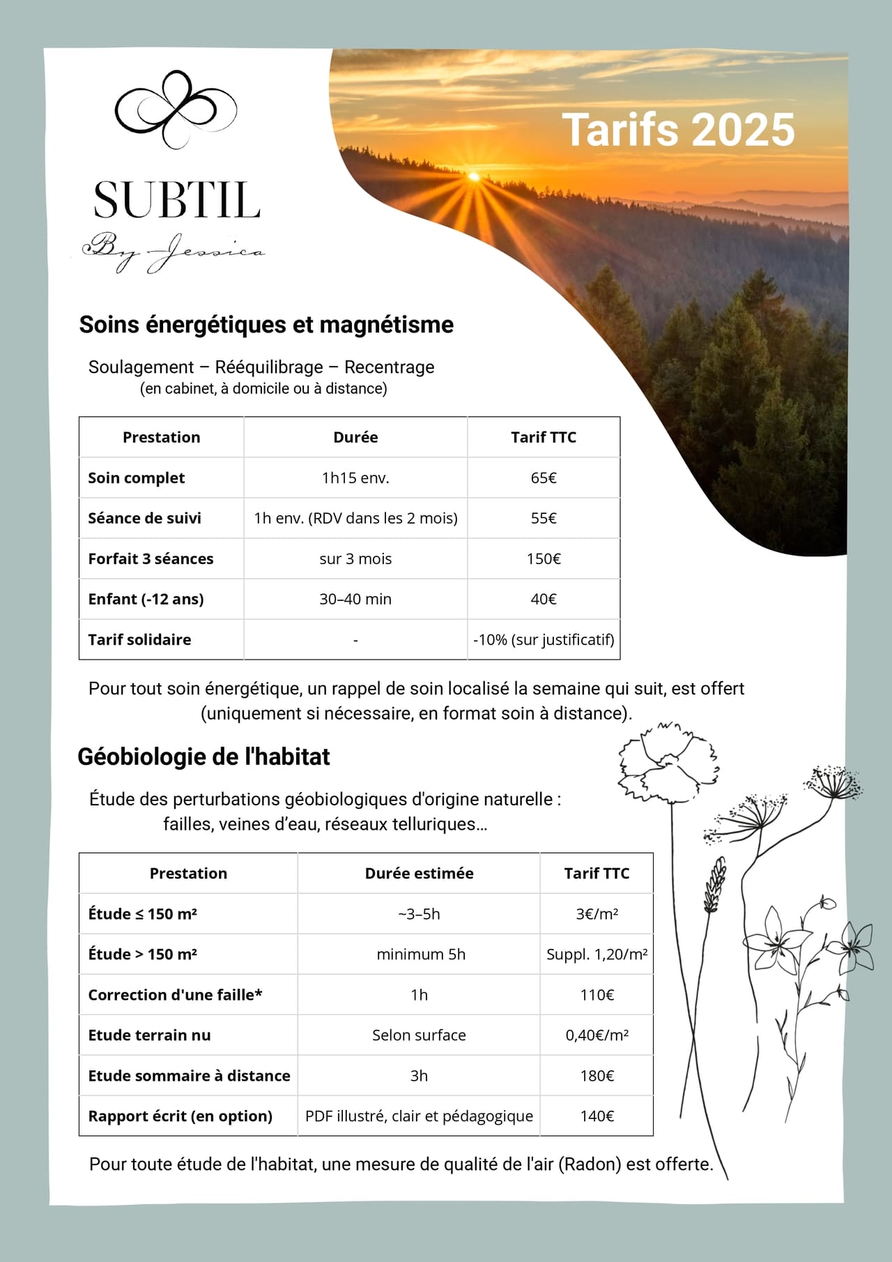 tarifs géobiologie tarif magnétiseur tarif magnétisme pertuis 2